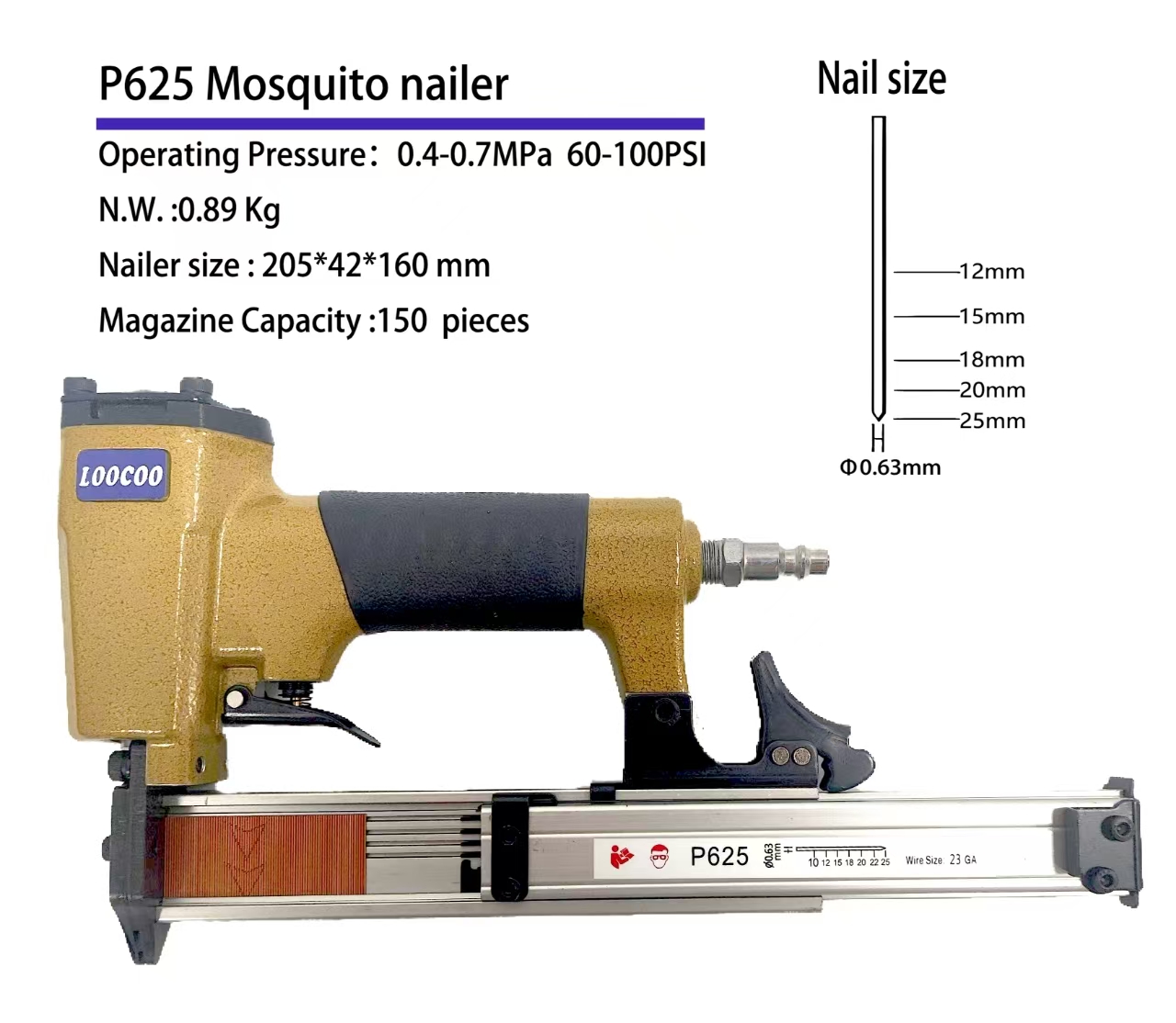 P625 Chiodatrice Pneumatica a  - Woodworking Nail Gun recensione e prezzo